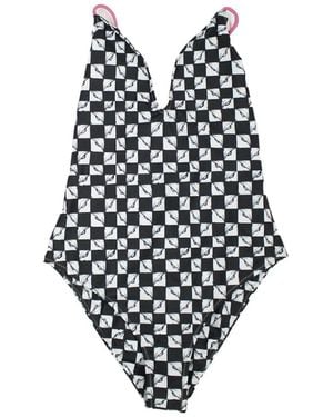 Chrome Hearts Matty Boy Chequered Swimsuit Chrm0095" - Black
