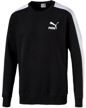 PUMA Classics T7 Logo Crewneck Sweatshirt 576334 01" - Black