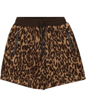 Amiri Printed Leopard Fleece Shorts Mkss03 242" - Black