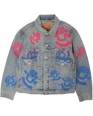 DENIM TEARS Bstroy Tears Type-2 Light Wash Denim Jacket 802_081_63" - Blue