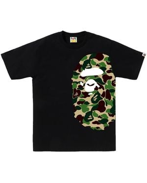 A Bathing Ape Abc Camo Side Big Ape Head Ss T-Shirt 0Zxtem006101Q" - Black
