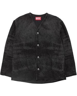DIESEL Denim Cardigan Jacket A21637007Db02" - Black