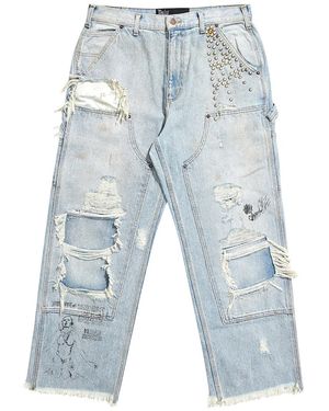PALY Busted Double Knee Jean "Denim" 5U004Q1010Ldm" - Black