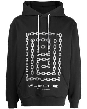 Purple Brand French Terry Pullover Hoody - Black