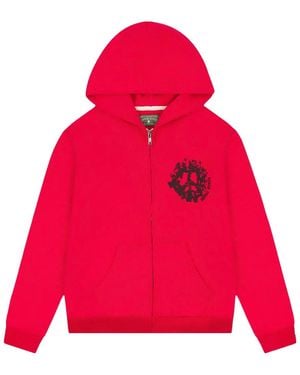 DENIM TEARS Denim University Zip Hoodie Dt379" - Red