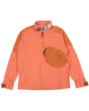Off-White c/o Virgil Abloh Parachute Half Zip Sweatshirt "Coral" Omba041F19E300221910" - Red