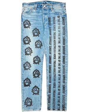 DENIM TEARS Levi's 501 Virgil Abloh Logo Jeans "Sunroof Of The Horse - Blue