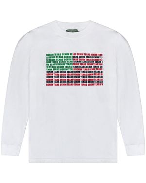 DENIM TEARS Logo Flag Long-Sleeve T-Shirt Dt966" - Black