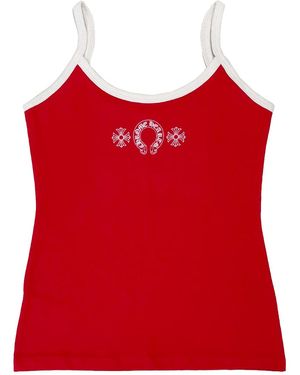 Chrome Hearts Roller Skate Horseshoe Tank Top Chrm1477" - Red