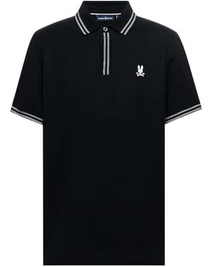 Psycho Bunny Dax Pique Polo Shirt Mt0100122 001" - Black