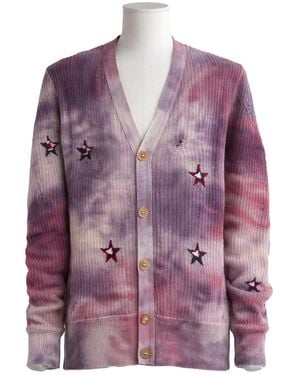 Amiri Tie Dye Stars Cardigan Jumper "Multi-Color" Y0W05279Cc Mul" - Black