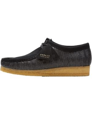 Clarks Wallabee 'Raffia' 26165512" - Black