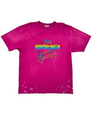 Balenciaga 90/10 Vintage Large Fit T-Shirt "Dark Fuchsia" 641655 Tmvh3 5566" - Pink