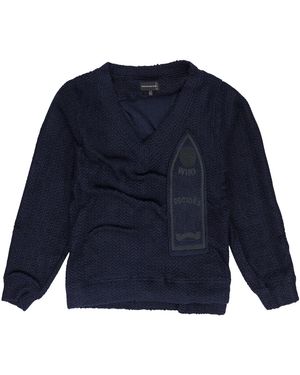 Who Decides War Gathered Collegiate Pullover 1110100010Fw24" - Blue