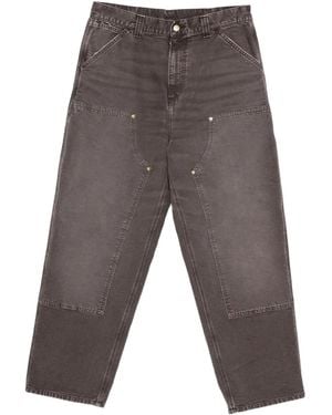 Carhartt Og Double Knee Trousers "Tobacco Destroy Wash" I036869 4717" - Black