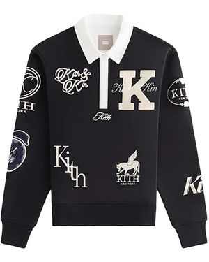 Kith Emery Logo Patch Long Sleeve Rugby Shirt 114" - Black