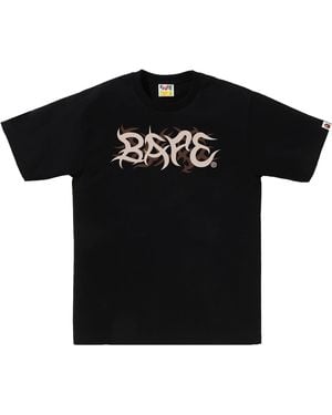 A Bathing Ape Trial Camo Logo T-Shirt 1L30 110 037" - Black