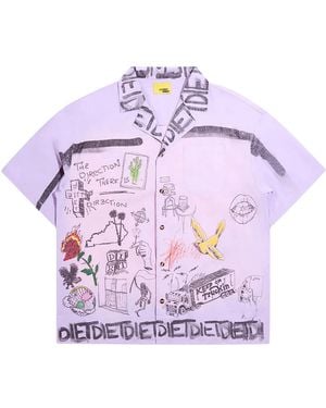 DIET STARTS MONDAY Doodle Button-Up Shirt Dsm Sum26 006" - Black