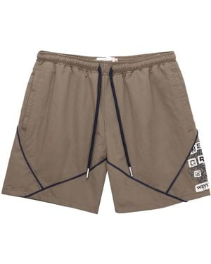 Honor The Gift Nylon Growth Track Shorts "Pebble" Htg260129 Pbl" - Black