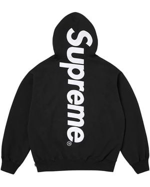 Supreme Satin Appliqué Hooded Sweatshirt "Fw25 - Black