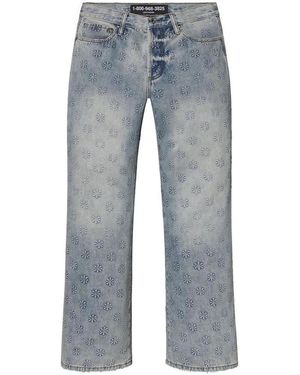 LOSTSHDWS Embossed Denim Trousers 10031707" - Black