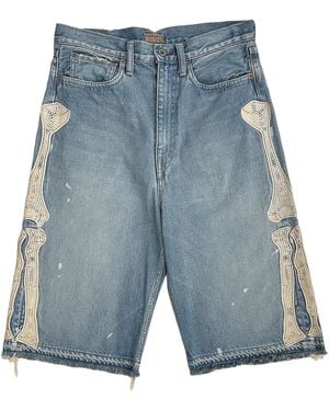 Kapital Bone Denim Shorts Kap008" - Blue
