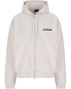 Balenciaga Over Zip-Up Hoodie "Dirty" 850338 Ttvl7 9012" - Black