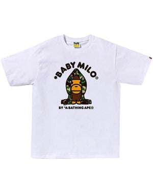 A Bathing Ape Abc Camo Milo Hoodie Ss T-Shirt Camo" 0Zxtemx00510Q Whm" - Black