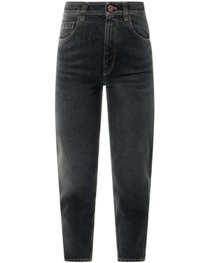 Brunello Cucinelli Denim Tapered Trousers Stone Denim" Brun1285" - Black