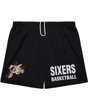Mitchell & Ness Gameday Mesh 7In Shorts Vintage Logo "Nba 76Ers" Pshr6914 P76Yypppblck" - Black