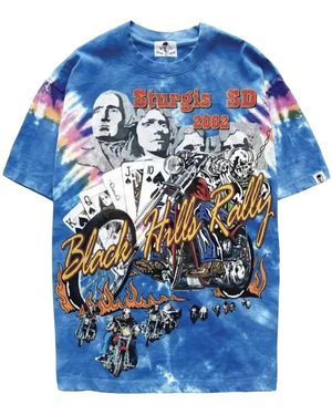 Warren Lotas Exclusive Sturgis Royal Flush T-Shirt Tie-Dye" Wl073" - Blue