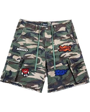 Triple Sevens Sniper Gang Camo Shorts Ts7031" - Green