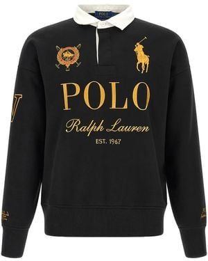 Polo Ralph Lauren Big Pony Relaxed Fit Ls Rugby 710B28609001" - Black
