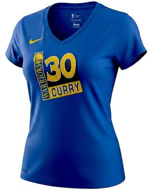 Nike Nba Gsw V-Neck Esteph Curry T-Shirt Aq5978 499" - Blue