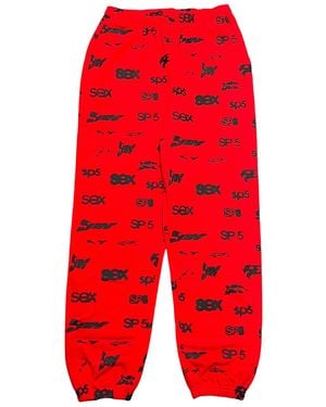 Sp5der Aop Logo Joggers 441" - Red