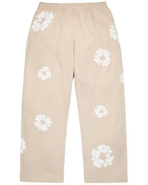 DENIM TEARS Cotton Wreath Baggy Joggers "Cream" Dt614" - Black