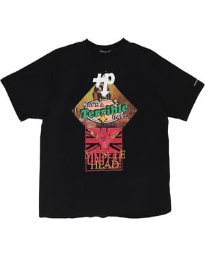 PROJECT G/R Mixed Printed Vintage T-Shirt "Washed" Pgr Xtsh 0007" - Black