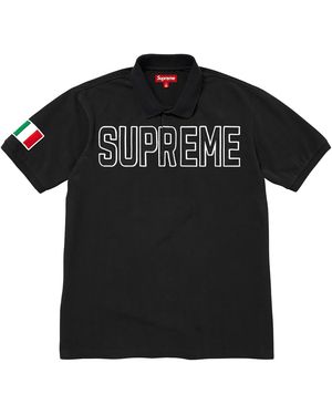 Supreme Twill Appliqué Polo "Fw25 - Black