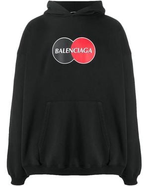 Balenciaga Credit Card Logo Hoodie 620973T Iv80 1000" - Black