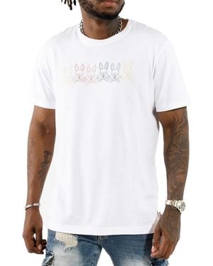 Psycho Bunny Barbon Graphic T-Shirt Shirt B6U108Q1Pc Wht" - Black