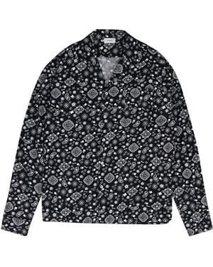 Rhude Bandana Long-Sleeve T-Shirt Rhdmtps0180 Blk" - Black