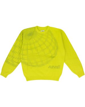 Aimé Leon Dore New Balance Geo Print Crewneck Nb23Ks000 Lime" - Yellow