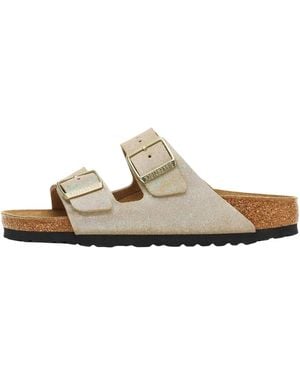 Birkenstock Arizona Suede Leather "Shimmering Taupe" 1030269" - Black