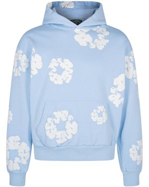 DENIM TEARS The Cotton Wreath Sweatshirt "Powder" Dt086" - Blue