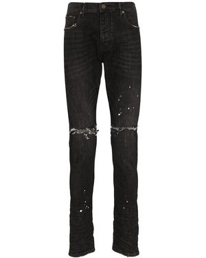 Purple Brand Low Rise With Slim Leg Jean Overspray" P001 Bos" - Black
