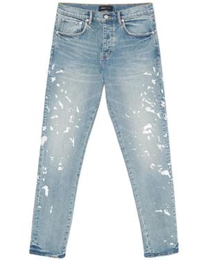 Purple Brand Manganese Paint Emb Straight Jeans "Mid" P005 Mgpi225" - Blue