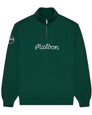 Malbon Golf Takout Collegiate Sweatshirt "Forest" Mu 9419 Fst Cust" - Green