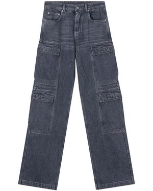 Rick Owens Double Cargo Jeans "Washed" Ds02E7308 Dgy 58" - Blue