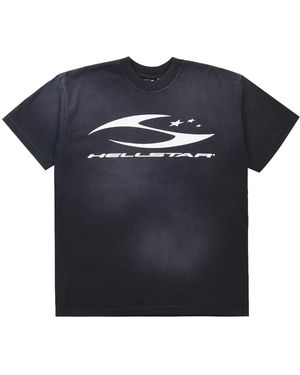 HELLSTAR H Cursive Logo T-Shirt Hsr253" - Black