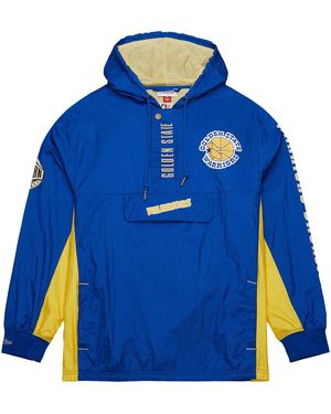 Mitchell & Ness Team Og 2.0 Anorak Windbreaker Vintage Logo "Nba Warriors" Ojpo7093 Gswyyppproya" - Blue
